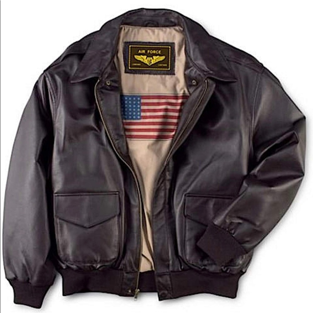 Air Force flight bomber leather Jacket GUC